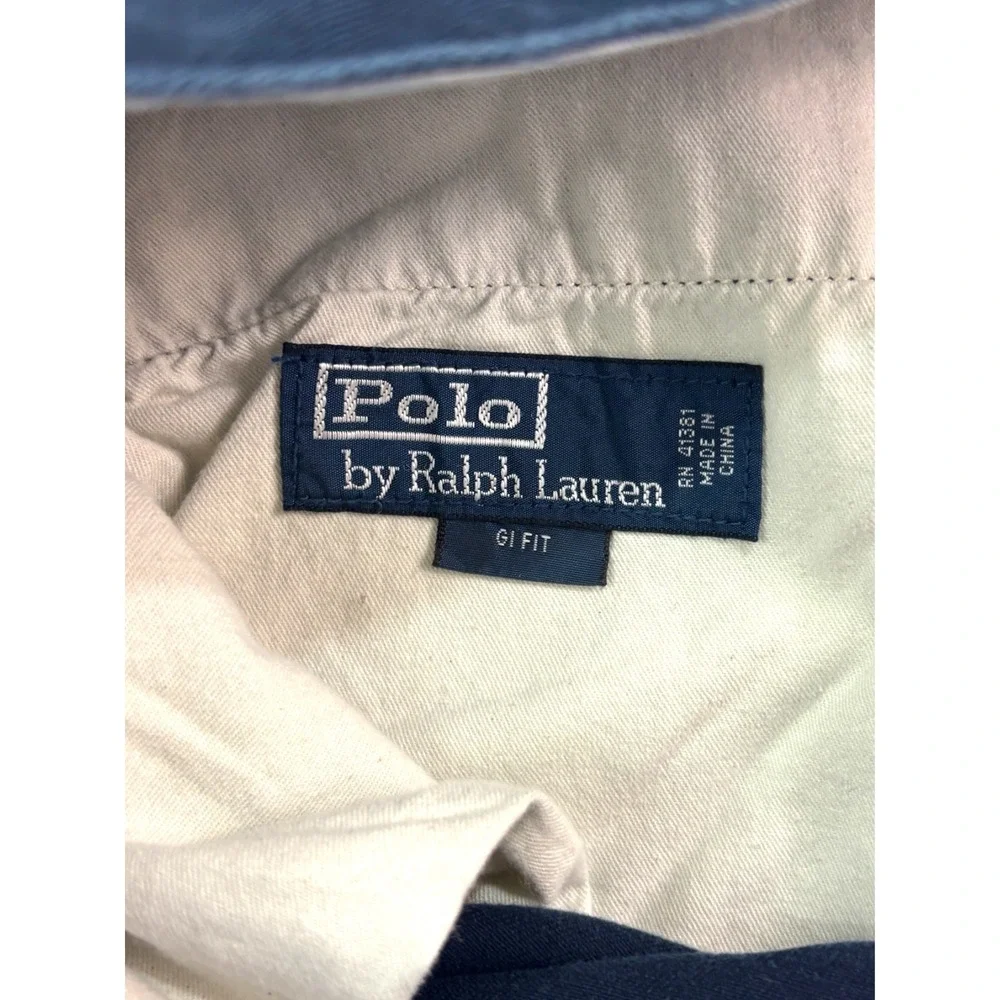 NEW Polo Ralph Lauren 38x30 Navy Blue Buckle Cinch Back Pants GI FIT‎ cotton Vtg